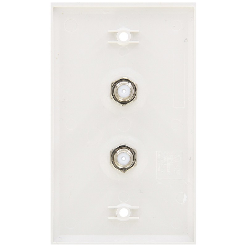 Morris 85021 Double F Connector Wall Plate, White