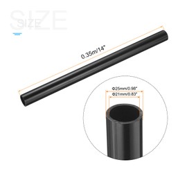 sourcing map PVC Rigid Tube Round Pipe Hardware Tubing 21mm ID 25mm OD 350mm Black High Impact for Water Pipe,Crafts,Cable Sleeve