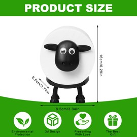 KUWUNG 4er Toilettenpapierhalter mit Schaf für 42mm Rollen als Deko für Toilettenpapier, klopapier schaf, ersatzrollenhalter toilettenpapier, lustiger Klopapierhalter oder als Geschenk deko badezimmer