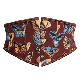 Scarlet Darkness Corset Belt for Women Elastic Floral Underbust Corset Waist Belt for Dresses Brown Butterfly Size 8