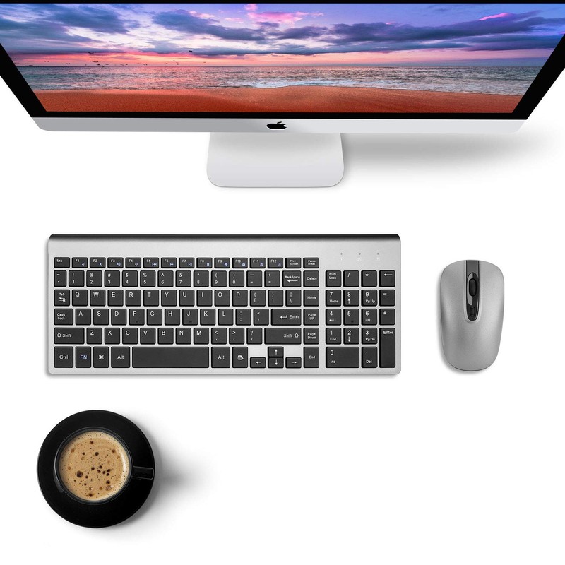 cimetech Wireless Keyboard and Mouse Combo, Compact Silent Ergonomic Scissor