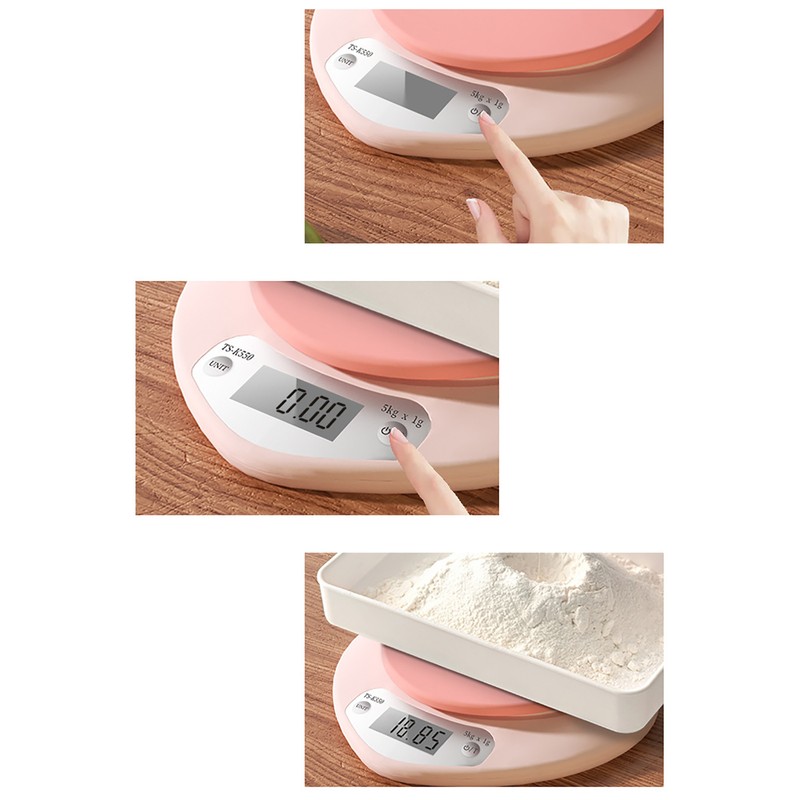 Digital Food Scale HD LCD Display 3 Units Accurate Heart