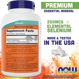 Now Selenium 200mcg 300 Veg Capsules (Pack of 2) - Yeast Free, Non-GMO, Vegan, Kosher