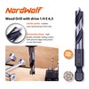 NordWolf 7-Piece HSS Brad Point Stubby Wood Drill Bit Set