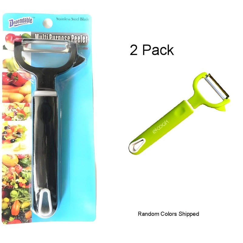 dependable Set of 2 Vegetable Potato Peeler with Courer Multi