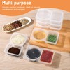 WEELOO Double Compartment Seasoning Container with Lid, 25PCS Double Compartment
