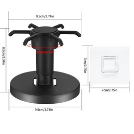 lzijun Pack of 2 Hook Rack for Kitchen Utensils, 360° Rotation Kitchen Hanging Organiser, Cooking Cutlery Holder Hanging Rack, Kitchen Holder for Kitchen Utensils, Bathroom, Fixing No Drilling