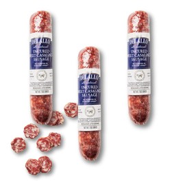 DeLallo Sweet Casalingo Sausage, Naturally Air-Cured, Gourmet Italian Meat for Charcuterie and Snacking, Seasoned with Black Pepper, Garlic, and Select Spices, Gluten-Free, Nitrate Free, 7 oz Stick (3 Pack)