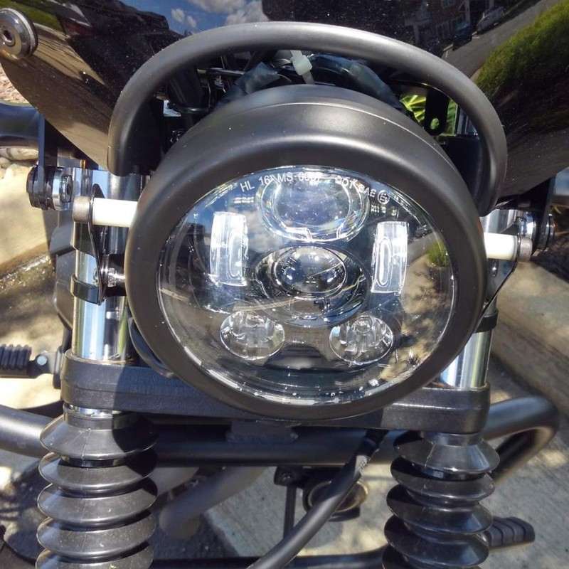 ZZJAUBI Black 5-3/4inch Headlight with Motorcycle Headlight Housing Bucket compatible