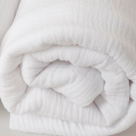 Baby Muslin 120 x 120 cm Blanket Swaddle Bamboo Cotton Newborn Natural Fiber Super Soft Hypoallergenic 100% Eco Friendly White