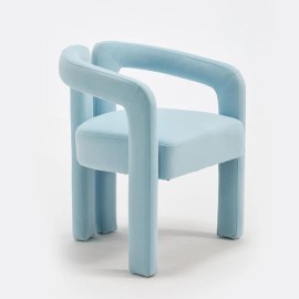 Modern Velvet Dining , Mid Century Modern Upholstered Accent Chaircolor: Sky Blue, size: 1SET