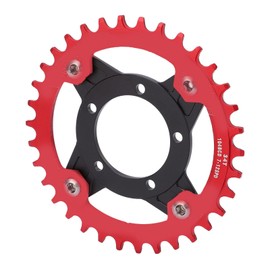 Bike Chainring, 104 BCD Chain Rings 34T Positive Negative Tooth Plate with Conversion Base Set for Bafang Mid Drive Motor Electric Bicycle Refitting Accessories