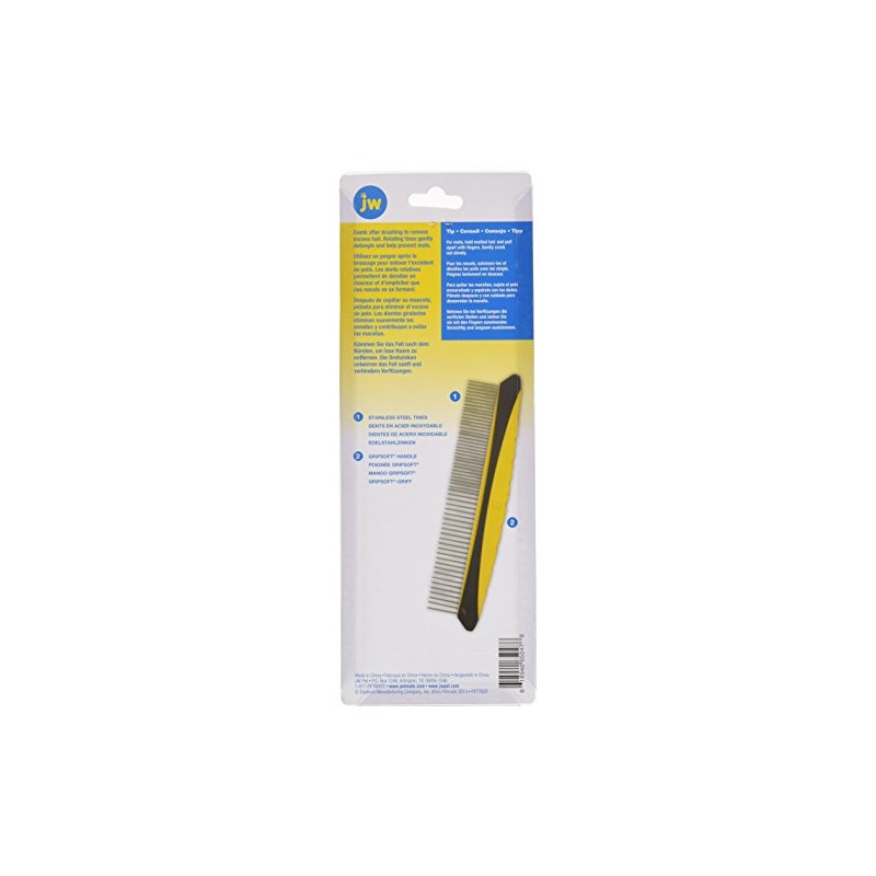 JW GripSoft Rotating Comfort Dog Grooming Comb Detangling Brush Comb