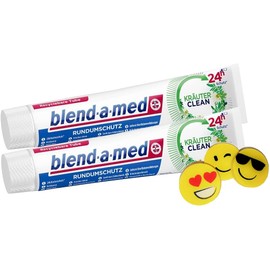 2 x Blend-a-med Herbal Clean All-Round Protection Toothpaste – Each 75 ml – Toothpaste + 1 Free ManyMore Eraser