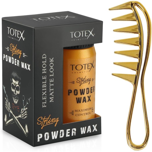 Totex Hair Styling Powder Wax & Styling Comb (Gold No1)
