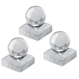 Alberts 327217 Post Cap for Wooden Posts with Ball Head Stainless Steel 70 x 70 mm Set of 3