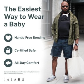 Lalabu The Dad Shirt | Hands-Free Baby Carrier for Dad with Kangaroo Pouch | Engineered for Bonding, Safety, & Comfort for Newborns Up to 15 Lbs. | CPSC Compliant - Brook - Large