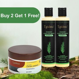 BUY 2 GET 1 FREE!Tgideas Rosemary Shampoo + Caviar Hair Mask - Promotes Hair Growth Controls Oil and Dandruff Soothes Scalp and Restores Shine!:_1 Bottle (Trial Packing)