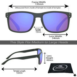 proSPORT Reading Sunglass +2.75 Horn Rim Blue Mirrored Lens Men and Women NOT BIFOCAL Black & Tortoise Frame