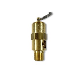 Brass, 1/8" NPT Economy Soft Seat Safety Pressure Relief Valve, Made In The USA (125 PSI / 62 SCFM)