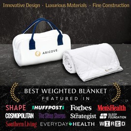 Aricove Weighted Blanket for Kids and Adults, 7 lbs, Small Weighted Blanket for Travel/Home, Soft Bamboo Viscose, 40x60 inches, Machine Washable, White