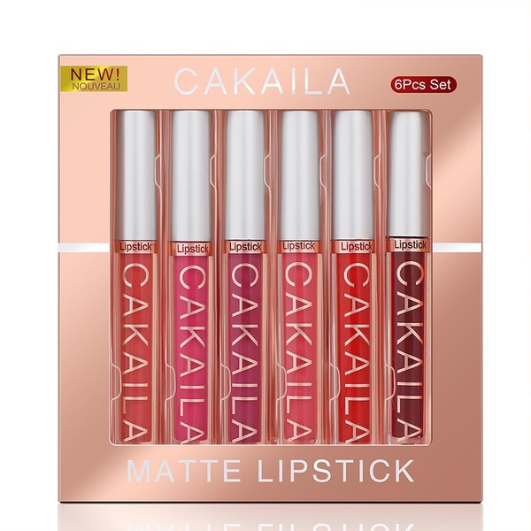 Sigaitwax Long-Lasting Matte Liquid Lipstick Set - 6 Waterproof Shades,