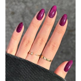 JMEOWIO Nagelfolie UV Härtend Lila Glitzer Katzenaugen UV Gel Nail Strips Nagelsticker Nagelaufkleber Nail Art Dekoration Nageldesign Zubehör