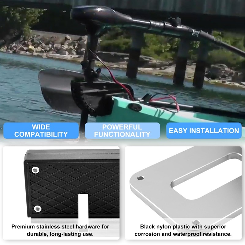 CWaveRow Universal Kayak Trolling Motor Mount Transom Mount Bracket Compatible