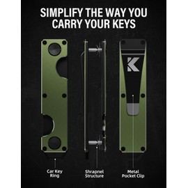 KEYMARX Key Organizer Key Holder Compact Key Case Minimalist Metal Key Chain Key Holder for Keychain Secures 8-10 Keys EDC