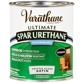 Varathane 250241H Ultimate Water-Based Spar Urethane, Quart, Crystal Clear Satin