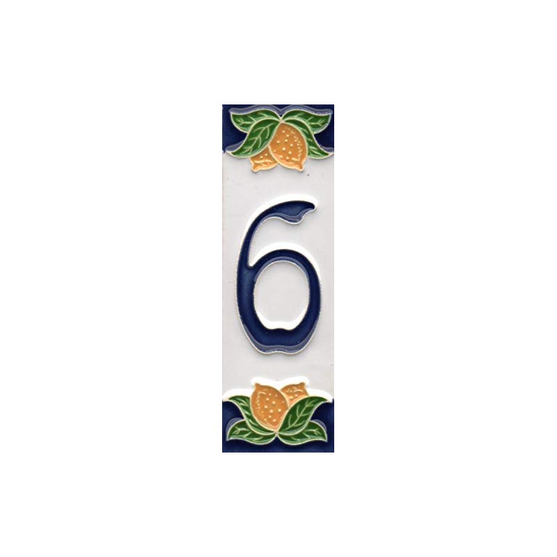 House Numbers, Italian Ceramic Numbers & Letters Tiles, Lemon Design,