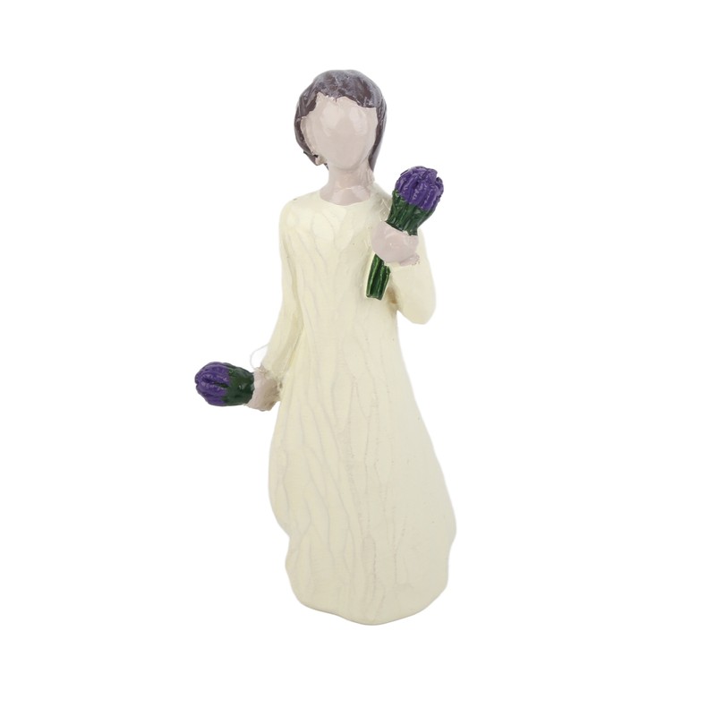 Willow Tree Girl Statue Hand Painted Resin Figures Flower Girl