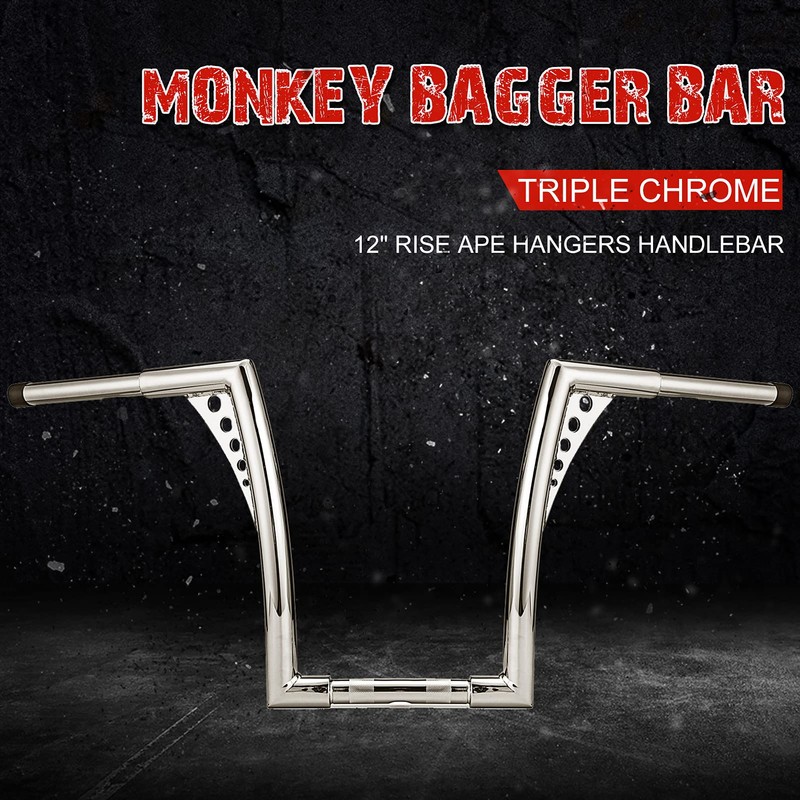 WSays 12" Rise Ape Hangers Handlebar 1-1/4" Diameter Handle Bar