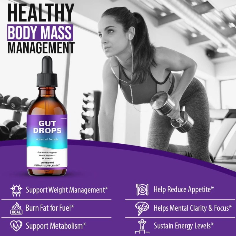 Gut Drops, Max Strength Formula, GutDrops Liquid Supplement (5 Pack)