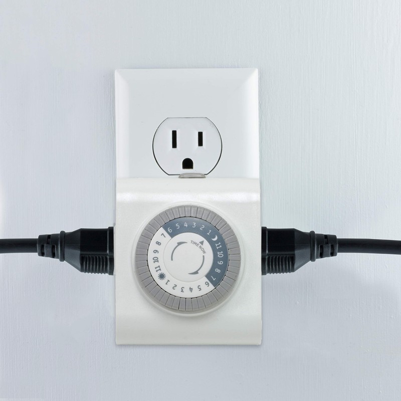 GE Mechanical Grounded Outlet Timer, Dual Plugs with 3 Prongs,