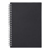 Ruled Sprial Notebook Kraft Soft Cover Sprial Notebook, Wirebound Memo Notepads Diary Notebook Planner, 140 Pages/ 70 Sheets, 8 x 6 inch, 1 Pack (Black)