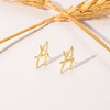 HABIKIP Gold Initial Earrings,14K Gold Plated Letter A Stud Earrings