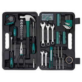 Cartman 148 Piece Automotive and Household Tool Set Perfect for Car Enthusiasts and DIY Home Repairs Green