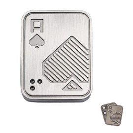 Metal Poker Push Card,Metal Fidget Toys,Fidget Slider,Slider Toys,Zinc Alloy Material,Portable Design,Relieves Anxiety And Stress,Suitable For Birthday Gifts, (Silver A)