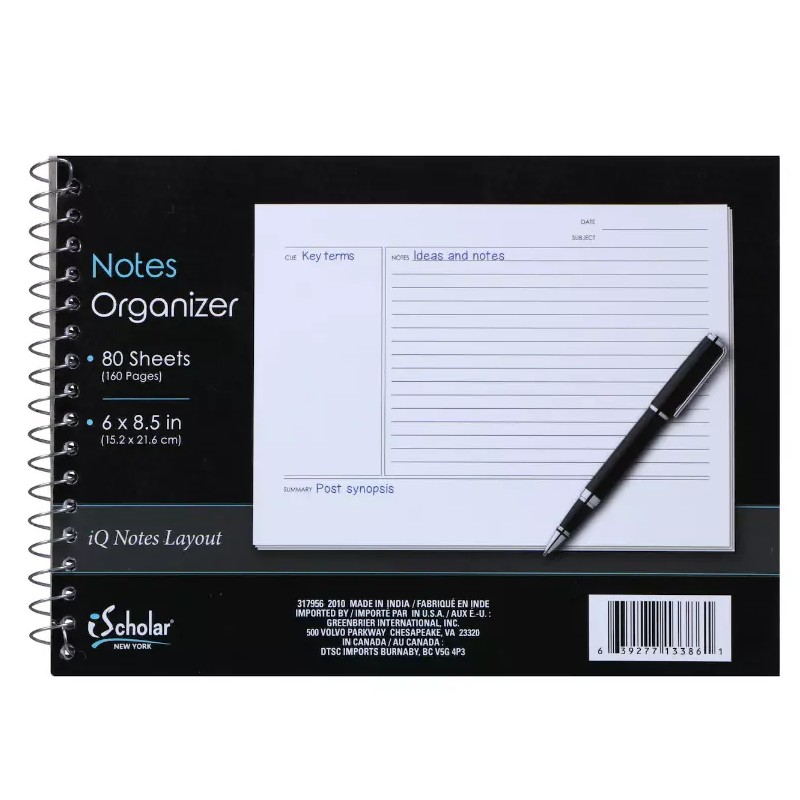 iScholar(R) Spiral-Bound Notes List Organizers 6" x 8.5" 80 Sheets