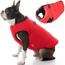 Gooby Padded Vest Dog Jacket - Warm Zip Up Dog Vest Fleece Jacket with Dual D Ring Leash - Winter Water Resistant Small Dog Sweater - Dog Clothes for Small Dogs Boy and Medium Dogs for Everyday Use