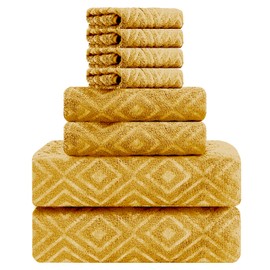 8 Pack Large Bath Towels Set,2 Oversized Bath Towels(35"x70"), 2 Hand Towels,4 Washcloths Ultra Soft and Absorbent Towels for Bathroom, Quick Dry Towel for Gym Hotel Camp Pool Yellow