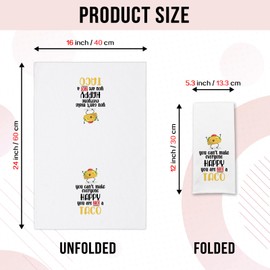GOSJINNK Funny Taco Kitchen Towels You Can't Make Everyone Happy You are Not A Taco Dish Towels Cute Taco Cleaning Cloth for Kitchen Decor Sweet Housewarming Gifts for Women Men Friend Taco Lover