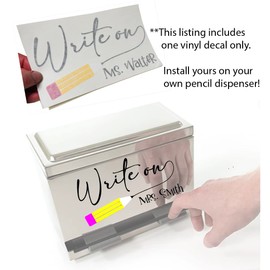 Customized Decal for Pencil Dispensers - Teacher Gift - Pencil Dispenser Decoration - Pencil Dispenser Die Cut Decal
