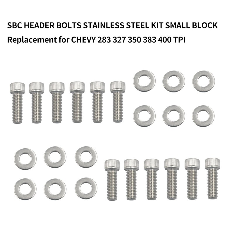 Namolit SBC HEADER BOLTS STAINLESS STEEL KIT SMALL BLOCK Replacement