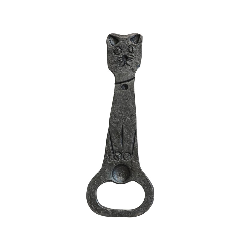 Creative Co-Op Cast Metal Vintage Reproduction Cat Shaped Bottle Opener,