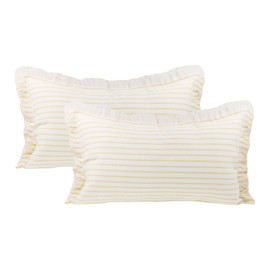 Ulifestar Striped Pillow Covers, Pillow Covers with Fringe,Square Cushion Covers,Chic Cotton Decorative Pillows Covers,Couch Pillow Covers or Sofa Couch Bed Living Room Yellow, 12 * 20inch/30 * 50cm