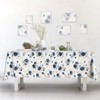 Ablecozy Blue and Golden Flower Clusters Fabric Waterproof Tablecloth,Rectangle Watercolor