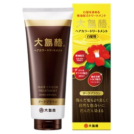 Oshima Tsubaki Hair Color Treatment, Dark Brown, Unisex, Paraben, Diamine Free, Unscented, 6.5 oz (180 g)