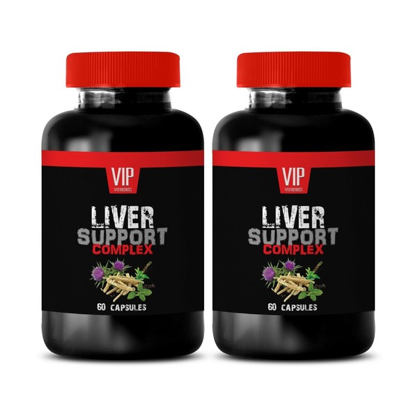 liver detox capsules - LIVER COMPLEX 1200MG - wild ginseng root - 2 Bottles 120C
